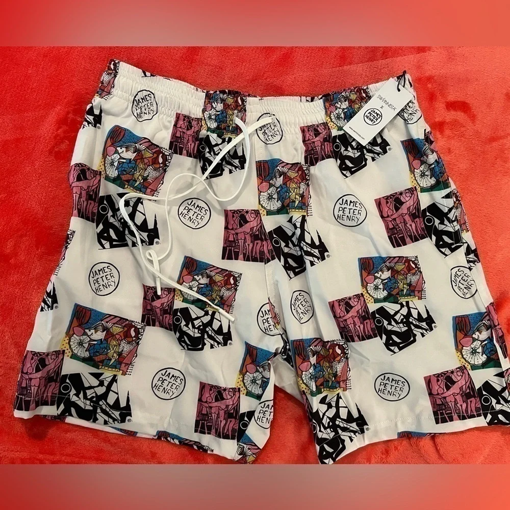 SWIMINISTA X JAMES PETER HENRY L Board Shorts Artwork Toss Print
